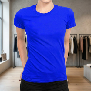 T-shirt en coton biologique pour femmes, col rond, manches courtes, uni, écologique, vêtements décontractés - Product Image 4