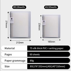 Cuaderno de Anillas Blanco Tamaño A4, con Logotipo Personalizado, Tapa Dura de PVC, Hojas Sueltas, Diario Grande para Estudiantes - Product Image 4