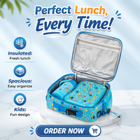 Ensemble de boîtes à bento pour enfants avec gobelet isotherme, sac à lunch thermique, récipient alimentaire portable anti-fuite pour les repas scolaires des élèves