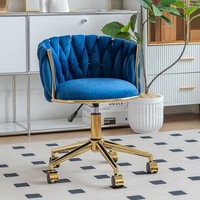 Chaise de bureau en tissu au design moderne et luxueux K Light, avec clous dorés, tabouret de coiffeuse pour chambre à coucher, chaise d'ordinateur pour la maison, chaise de coiffeuse pour table de maquillage