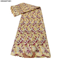 Date Nigérian Mode Fleur Broderie Sequin Guipure Dentelle Tissu Africain Ankara Guipure Cordon Dentelle Tissu Avec Paillettes