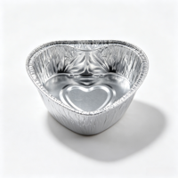 Barquettes jetables en aluminium en forme de cœur argentées pour œufs, résistantes aux hautes températures, pour cuisson au four