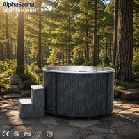 Holz-Kunststoff-Verbundplatte für den Außenbereich, 4-Personen-Whirlpool aus Rotzeder, Großer Elektrischer Whirlpool für Erwachsene mit Düsen