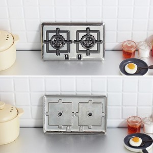 Puppenhaus Miniatur Modell Essen und Spielen Zubehör Mini Küchen utensilien <span class=keywords><strong>Gas</strong></span> Dual Herd - Product Image 2
