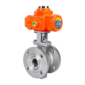 220VAC 380VAC Motorized Rotary <b>Ball</b> Metal Sealing Carbon <b>Steel</b> V Port Flange Explosion Proof - Product Image 1