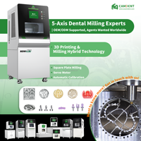 Machine de fraisage dentaire humide 5 axes Camdent 6T, système ouvert, pour laboratoire et clinique, pour pré-fraisage d'implants en métal, titane, verre-céramique