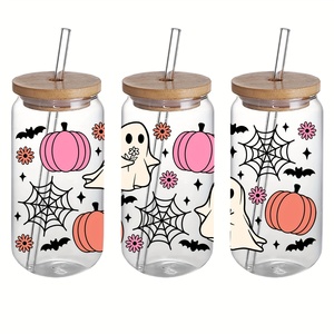 Cổ Điển Halloween Bóng Ma Yêu Tinh UV Dtf Tự Dính Cup Kết Thúc Tốt Đẹp 3D Pha Lê Cho Thủy Tinh Chống Thấm Nước Chống Xước - Product Image 3