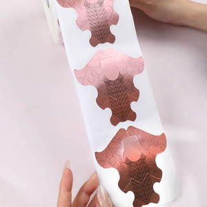 Biểu Tượng Tùy Chỉnh 300Pcs Cuộn Đầy Màu Sắc Rose Gold Giấy Nail Hướng Dẫn Mở Rộng Hình Thức Produttore Nhôm Nail Hình Thức - Product Image 3