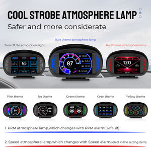 P2 <span class=keywords><strong>Car</strong></span> OBD2 Head up Display HUD Clock GPS Velocímetro Medidor de inclinación de pendiente Alarma de exceso de velocidad Prueba de freno Turbo a bordo Probador de computadora - Product Image 4