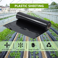 Rouleau de feuille de plastique noir 10 mil 10 'x 100' Film de polyéthylène pour tissu de chute, construction de barrière de vapeur de béton de barrière de mauvaises herbes