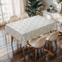 Nappe rectangulaire beige à motifs floraux en PVC, idéale pour Pâques, anniversaires, nappe résistante à l'huile, collection RNPT en promotion