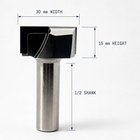 Fraise de nettoyage de fond de pièce à diamant, queue de 1/2 pouce, largeur de 30 mm, hauteur de 15 mm, fraise CNC personnalisée