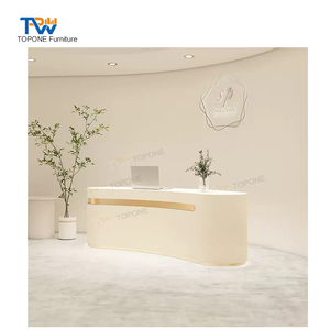 Hiện Đại Thêm Lớn Phòng Khám Tiếp Tân Quầy Bàn Sang Trọng Bằng Gỗ Bàn Tiếp Tân Để Bán Với Đèn <span class=keywords><strong>LED</strong></span> Chiếu Sáng - Product Image 2