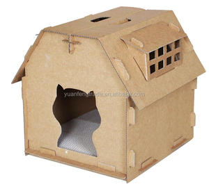 Rascador de gato de cartón de papel colorido, condominio conveniente para gatos para rascar y jugar Hideaway Play Box - Product Image 6