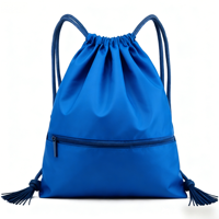 Sac à dos de sport à cordon de serrage personnalisé avec logo, imperméable, portable, durable, grande taille, avec poche avant zippée