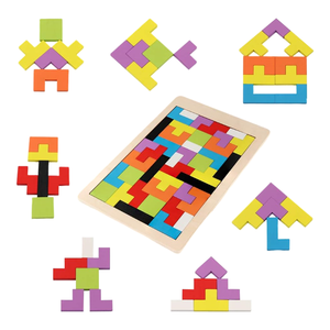 Puzzle in Stile Legno con Blocchi Geometrici Colorati per Bambini, <span class=keywords><strong>Apprendimento</strong></span> Precoce, Risoluzione dei <span class=keywords><strong>Problemi</strong></span> e Gioco Montessori a Casa per la Scuola dell'Infanzia - Product Image 4