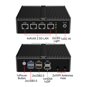 Bán Buôn 4xi226 I225 Nics Pfsense Tường Lửa Barebone PC 4 Lans Alder Hồ N100 J6412 Chống Virus Sự Can thiệp VPN <span class=keywords><strong>Router</strong></span> PC - Product Image 3