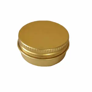 In Stock Round Gold Candle Tins Ointment Cosmetic Packaging Wholesale Aluminum Jar Tin For Lip Balm