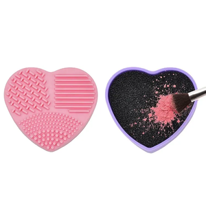 Cœur vert Silicone <span class=keywords><strong>pinceaux</strong></span> de <span class=keywords><strong>maquillage</strong></span> Facial épurateur outils de nettoyage savon shampooing nettoyage brosse de <span class=keywords><strong>maquillage</strong></span> tapis de nettoyage - Product Image 1