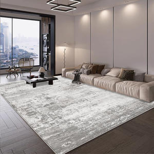 พรมปูพื้นทรงสี่เหลี่ยมผืนผ้า ดีไซน์โมเดิร์น มินิมอล ลายเรขาคณิต ผลิตจากเส้นใยโพลีเอสเตอร์ กันลื่น เหมาะสำหรับห้องนั่งเล่น ห้องนอน ตกแต่งบ้าน ด้วยดีไซน์กำมะหยี่คริสตัล - Product Image 1