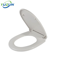 Abattant de toilettes moderne en plastique, lisse et facile à nettoyer, à deux touches, amovible et à fermeture lente, en forme de U