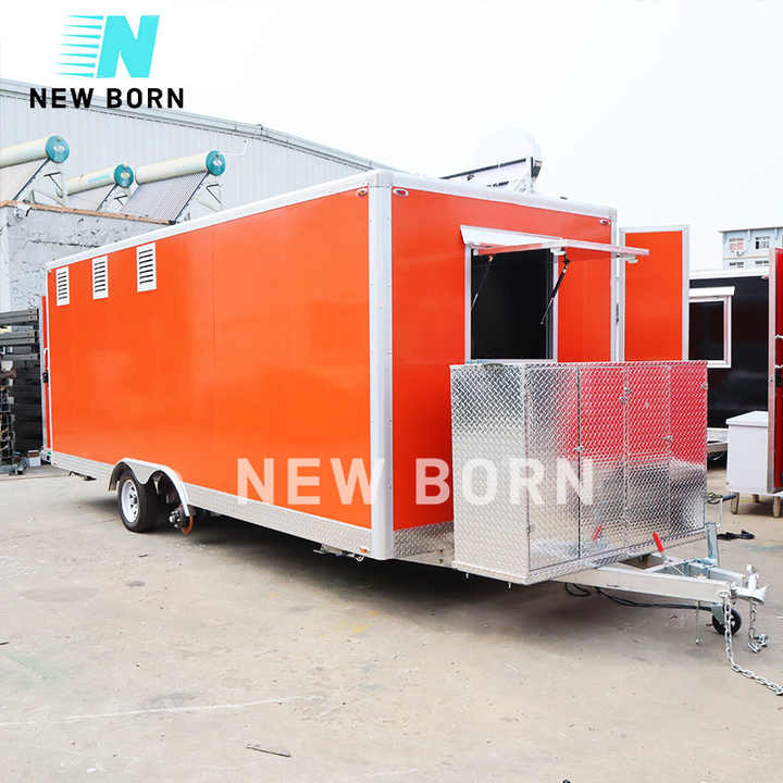 New Born Best Selling Consession Food Truck Container Restaurant Pizza Oven Trailer Consession Ice Cream Van Cooling Van Truck