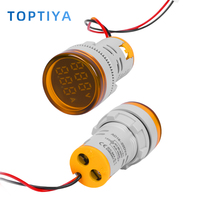 Voltímetro Circular de Doble Corriente D101-22VAM, Indicador de Señal Digital de 22 mm, AC60-300V para la Industria Eléctrica