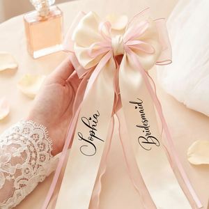 Lazos con Nombre, Lazo de Satén Personalizado para Damas de Honor, Accesorios para el Cabello, Recuerdos de Boda - Product Image 3