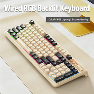 Clavier de jeu filaire rétroéclairé RVB pleine taille 104 touches USB Plug and Play Clavier à membrane pour ordinateur de bureau - Product Image 4