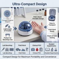Mini-centrifugeuse polyvalente avec alimentation USB DC pour la préparation de PCR, le plasma sanguin et la séparation en laboratoire.