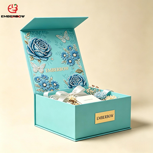 Custom Logo <b>Magnetic</b> Folding Gift <b>Box</b> Premium Large Matte Rigid Paper Cyan Foldable Eco-Friendly Reusable Recyclable Heavy-Duty - Product Image 1