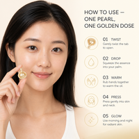 Capsules de sérum pour le visage en céramide doré personnalisées OEM, céramide NP, peptide, nourrissent, illuminent, renforcent la barrière cutanée, perles, produits de soin de la peau