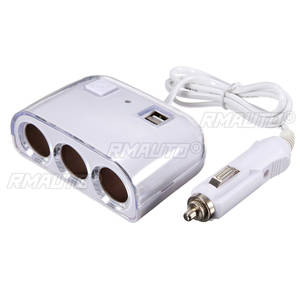 Divisor de Encendedor de Cigarrillos para Auto con 3 Tomas de 120W, 2 Puertos USB, Adaptador Cargador con Interruptor, Accesorio para Auto de 12V 24V - Product Image 2