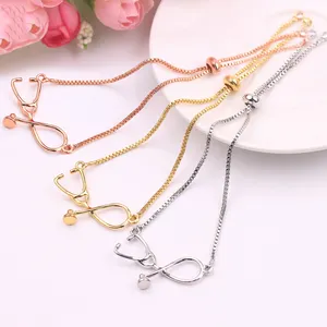 Heart Bracelet Medical bangles Box Chain Doctor Nurse ER Stethoscope Pendant Bracelet medical bracelet for anniversary Women Men