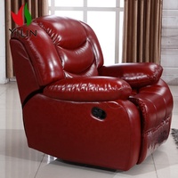 Fauteuil inclinable de cinéma maison moderne Foshan avec porte-gobelet extensible, revêtement en cuir synthétique sur un cadre métallique