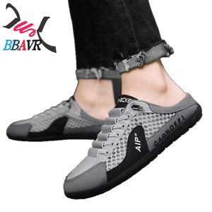 Chaussures d'été pour hommes, mules en maille à bout rond, respirantes, sans talon, nouveau style 2025, à enfiler facilement, style décontracté - Product Image 6