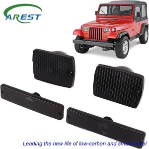 Applicable <span class=keywords><strong>Jeep</strong></span> Wrangler <span class=keywords><strong>YJ</strong></span> 87-95 pare-chocs avant feu clignotant 4 pièces ensemble 56001378,56001424 - Product Image 1