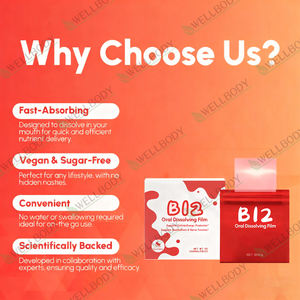 Wellbody Vitamine <span class=keywords><strong>B12</strong></span> Orale Oplossende Filmstrips Voor Volwassenen-Food Grade Oem/Odm Beschikbaar - Product Image 6