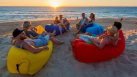 Canapé gonflable portable d'extérieur pour la plage, lit de camping pliable, design moderne, sac de couchage