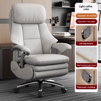 Chaise de bureau exécutive électrique en cuir véritable avec massage, réglable en hauteur, structure en bois, design moderne - Confortable pour une utilisation à long terme