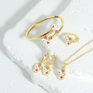 Juego De Joyas 4 Piezas Kuromi <strong>Hello</strong> <strong>Kitty</strong> Ninas 4Pcs Girls Jewelry <strong>Set</strong> Gold Plated Copper Regalo Cumpleanos - Product Image 4