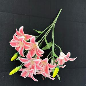 <span class=keywords><strong>Fleur</strong></span> artificielle en gros de 58 cm, lys à 9 têtes en PU, décoration de fond, fleurs en soie, bouquet de lys Calla - Product Image 4