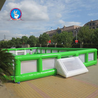 Terrain d'entraînement de football portable, terrain de pratique gonflable, assemblage rapide, système d'académie pour jeunes, jeux sportifs en PVC résistant aux intempéries