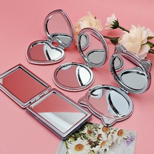 Luxury Private Label Bling Makeup <b>Mirror</b> Wholesale Hand Held Cosmetic Make up <b>Mirror</b> Double Sided Pocket Heart Compact <b>Mirror</b> - Product Image 3