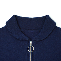 AiNear Vente en gros de logo personnalisé Oem & Odm Pull à manches longues en laine tricotée unie pour hommes bleu marine