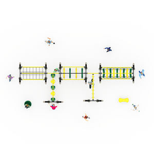 Combinación multifunción de red de escalada y puente oscilante para juegos educativos al aire libre para niños Equipo de entretenimiento - Product Image 3