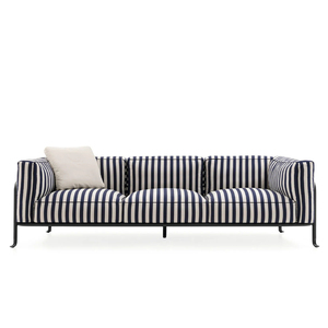 Moderno patio jardín muebles de exterior para todo tipo de clima sofá de <span class=keywords><strong>metal</strong></span> al aire libre marco de aluminio 3 asientos sofá Hotel piscina jardín sofá - Product Image 1
