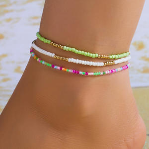 Tendance Hotsale été bracelets <span class=keywords><strong>de</strong></span> cheville <span class=keywords><strong>pied</strong></span> bijoux coloré perle plage bracelets <span class=keywords><strong>de</strong></span> cheville pour les femmes - Product Image 5