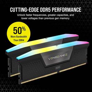 Memoria <span class=keywords><strong>RAM</strong></span> DDR5 VENGEANCE RGB de <span class=keywords><strong>Corsair</strong></span>, 96 GB (2x48 GB), 5600 MHz, CL40, Compatible con Intel XMP ICUE, Memoria de Escritorio, Negra - Product Image 3