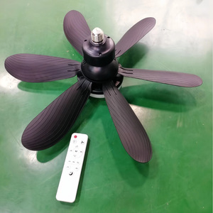 Led Ceiling <b>Fan</b> Light 40W E27 <b>Remote</b> <b>Control</b> Black Flush Mount Ac Motor 50000 Hours Zhongshan - Product Image 2